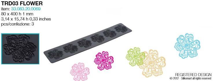 Crni TRICOT DECOR FLOWER 400x80mm