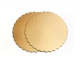 Goldfarbener Pappuntersetzer mit ovalem Rand fi38cm 10kg (cca 40kom)