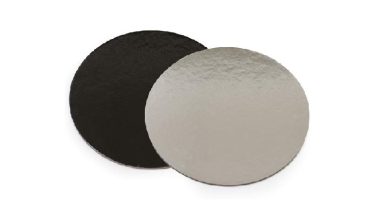 Untersetzer aus Pappe, silberfarben, Stärke 3 mm, fi36 cm